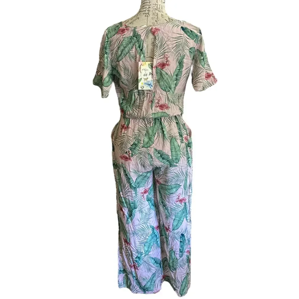 H&M X Karolina Kijak Tropical Pant Jumpsuit Size 14 Youth